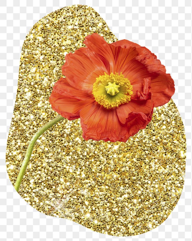 Poppy flower png badge sticker, | Free PNG - rawpixel