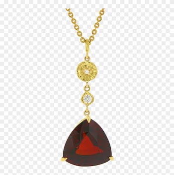 Poppy Pod Pendant With Diamonds And Natural Color Red - Locket