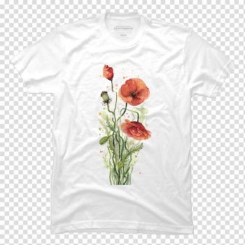 Poppy Watercolor painting Floral design Flower T-shirt, flower transparent background PNG clipart