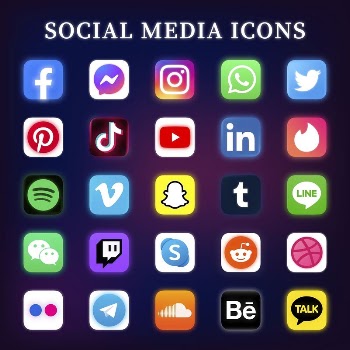 Popular social media icons vector | Free Vector - rawpixel