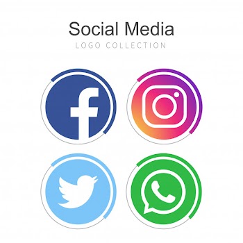 Popular social media logo collection Free Vector