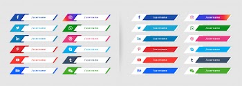 Popular social media lower third banner collection Free Vector