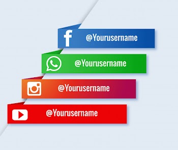 Popular social media lower third creative set Free Vector