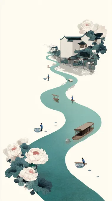 Porcelain Production in Jingdezhen: A Minimalist Illustration Porcelain Production in Jingdezhen: A Minimalist Illustration