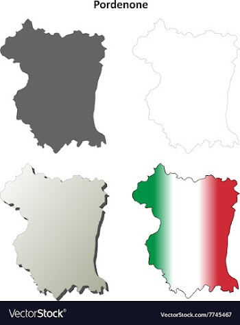 Pordenone blank detailed outline map set vector image