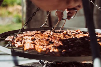 Pork and bacon on the grill 5