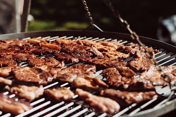 Pork and bacon on the grill 6