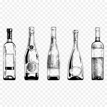 Port wine Champagne Bottle - Sketch bottle 