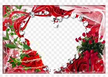 Portaretratos De Corazon Y Flores - Red Roses Photo Frames