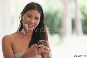 Portrait beautiful young woman using smart phone