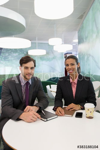 Portrait confident business people in modern office