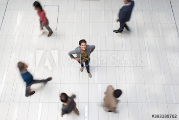 Portrait confident businesswoman in corridor
