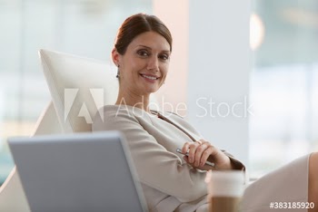 Portrait confident corporate businesswoman in office