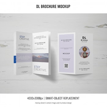 Portrait dl brochure mockup Free Psd