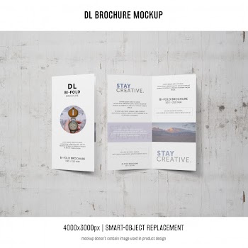 Portrait dl brochure mockup Free Psd