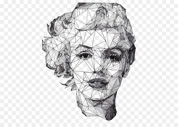 Portrait Drawing Geometry Artist Illustration - Diamond woman's face 