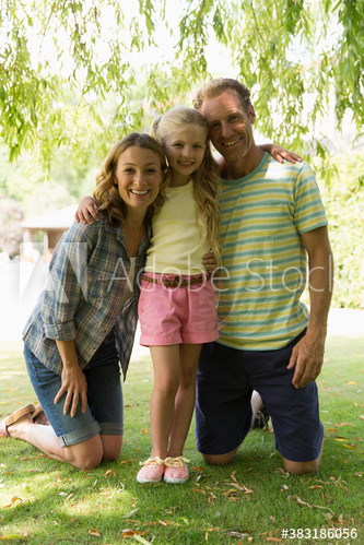 Portrait happy family in park