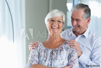 Portrait happy senior couple