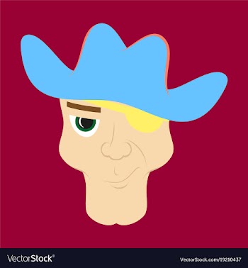 Portrait man in cowboy hat flat vector image