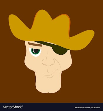 Portrait man in cowboy hat flat vector image