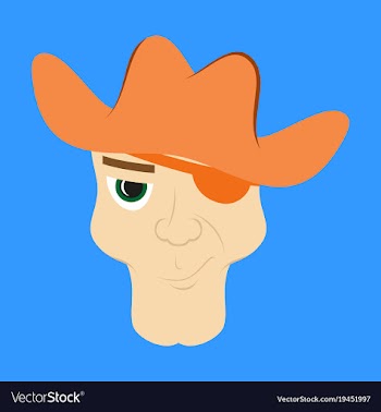 Portrait man in cowboy hat flat vector image