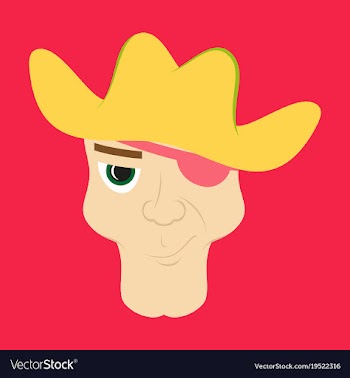 Portrait man in cowboy hat flat vector image