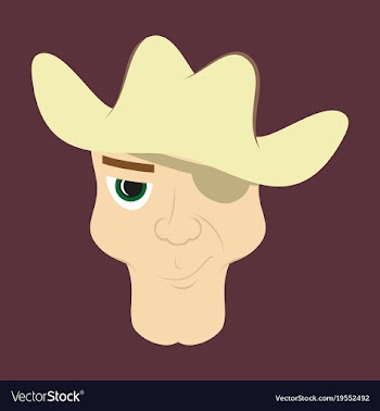Portrait man in cowboy hat flat vector image