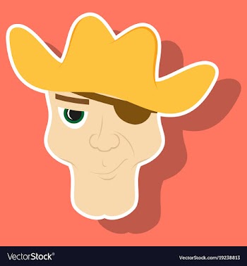 Portrait man in cowboy hat sticker vector image