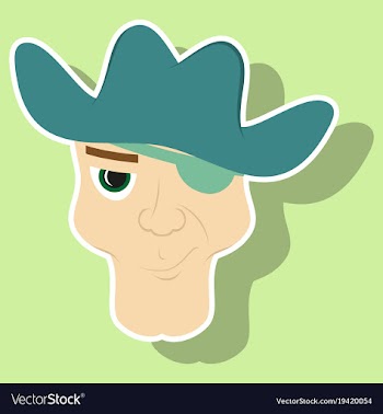 Portrait man in cowboy hat sticker vector image