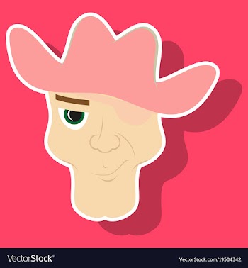 Portrait man in cowboy hat sticker vector image