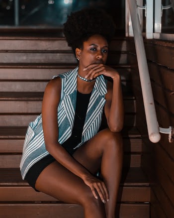          Portrait of a Black Model Free Photo     