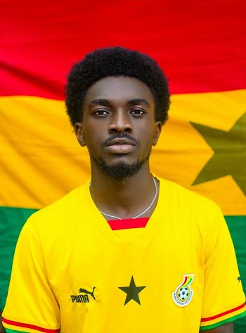 Portrait of a Ghanaian Football Fan in National Colors