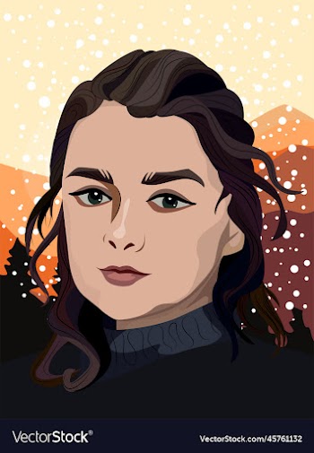 portrait of a serious fantasy brunette girl