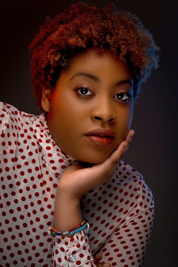 Portrait Of A Woman Wearing Polka Dots 