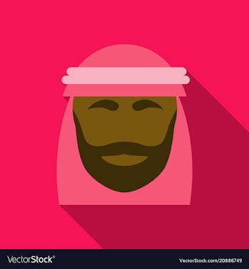 Portrait of an arab man arabian shekih in vector image