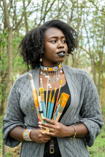 portrait of an artist in the forest