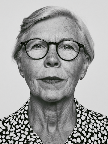 Portrait of an Older Woman in Black and White