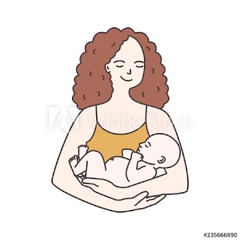 Portrait of happy smiling mother holding infant baby isolated on white background