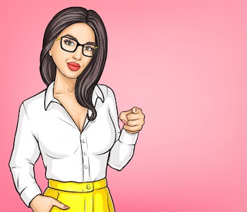 Portrait of young brunette woman cartoon vector Free Vector