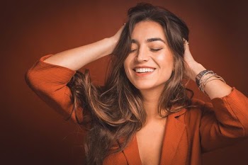 Portrait of young girl smiling