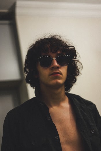 Portrait Photo of Man in Sunglasses and Black  Unbuttoned Shirt