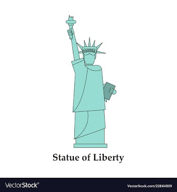 Portrait statue of liberty usa poster black and vector image