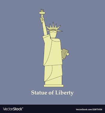 Portrait statue of liberty usa poster black and vector image