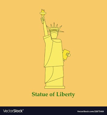 Portrait statue of liberty usa poster black and vector image