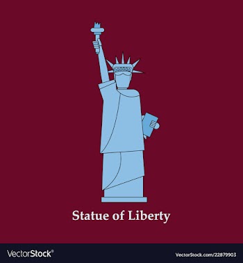 Portrait statue of liberty usa poster black and vector image