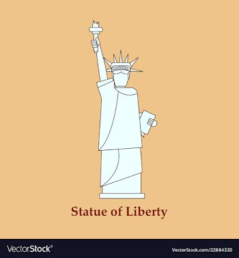 Portrait statue of liberty usa poster black and vector image