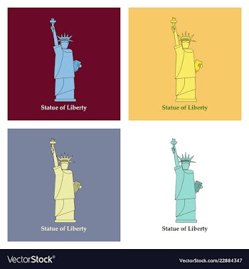 Portrait statue of liberty usa poster black and vector image