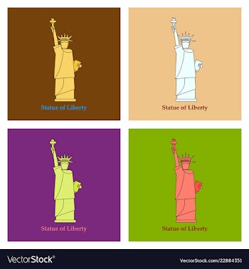 Portrait statue of liberty usa poster black and vector image