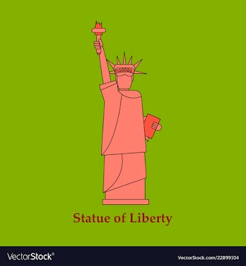 Portrait statue of liberty usa poster black and vector image