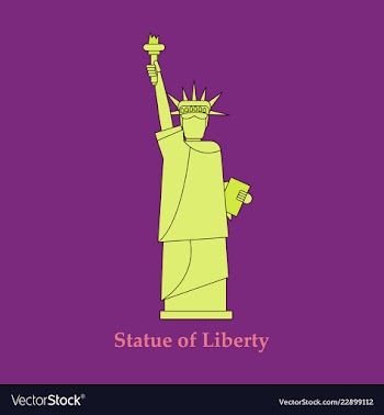 Portrait statue of liberty usa poster black and vector image